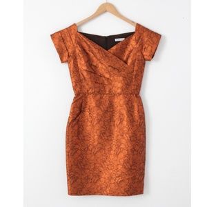 Barbara Tfank metallic floral cocktail dress sz 6